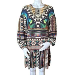 Farm Rio Carlotta Abstract Pattern Tunic Dress Size Medium